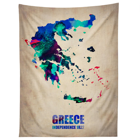 Naxart Greece Watercolor Poster Tapestry