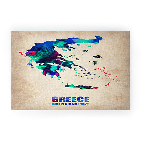 Naxart Greece Watercolor Poster Welcome Mat