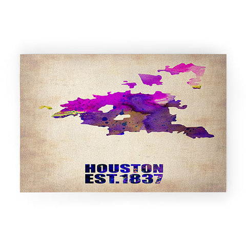 Naxart Houston Watercolor Map Welcome Mat