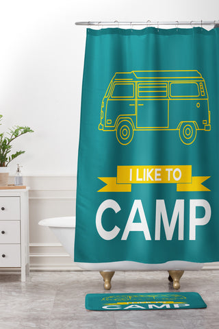 Naxart I Like To Camp 2 Shower Curtain And Mat