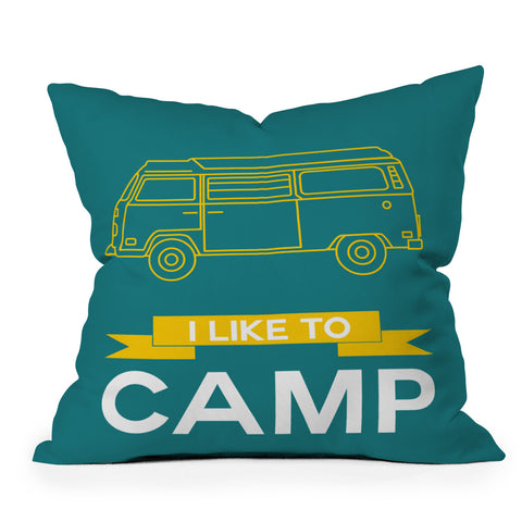 Naxart I Like To Camp 2 Throw Pillow