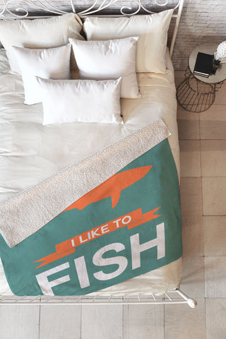 Naxart I Like To Fish 1 Fleece Throw Blanket