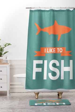 Naxart I Like To Fish 1 Shower Curtain And Mat