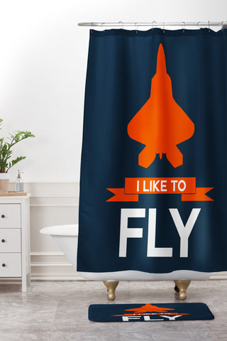 Naxart I Like To Fly 1 Shower Curtain And Mat