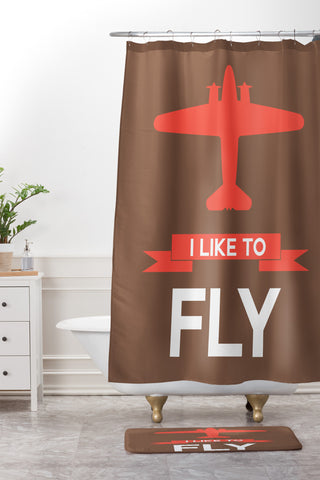 Naxart I Like To Fly 6 Shower Curtain And Mat