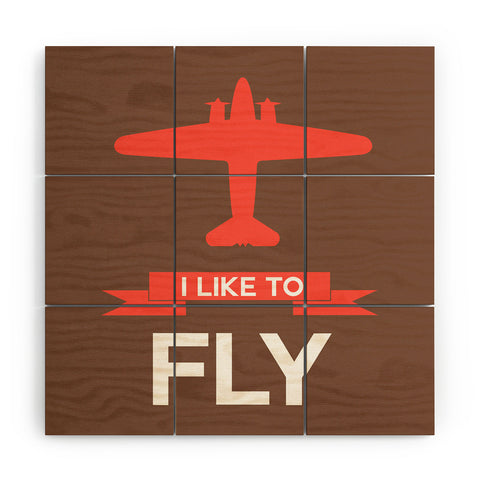 Naxart I Like To Fly 6 Wood Wall Mural