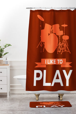 Naxart I Like To Play 4 Shower Curtain And Mat