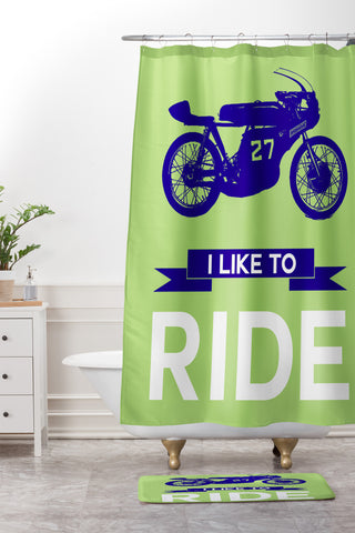 Naxart I Like To Ride 11 Shower Curtain And Mat