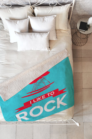 Naxart I Like To Rock 1 Fleece Throw Blanket