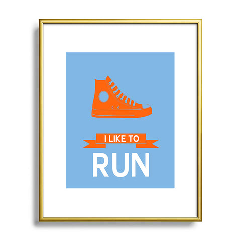 Naxart I Like To Run 3 Metal Framed Art Print
