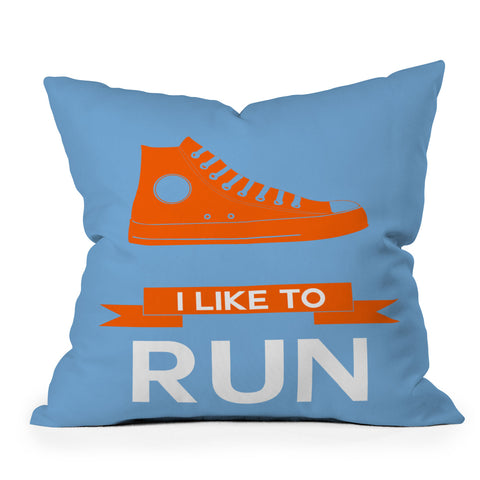 Naxart I Like To Run 3 Throw Pillow