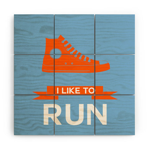 Naxart I Like To Run 3 Wood Wall Mural
