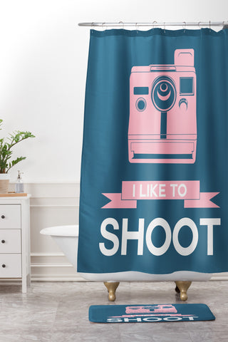 Naxart I Like To Shoot 6 Shower Curtain And Mat