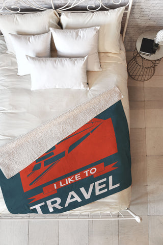 Naxart I Like To Travel 3 Fleece Throw Blanket