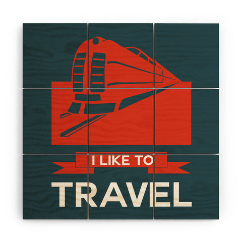Naxart I Like To Travel 3 Wood Wall Mural