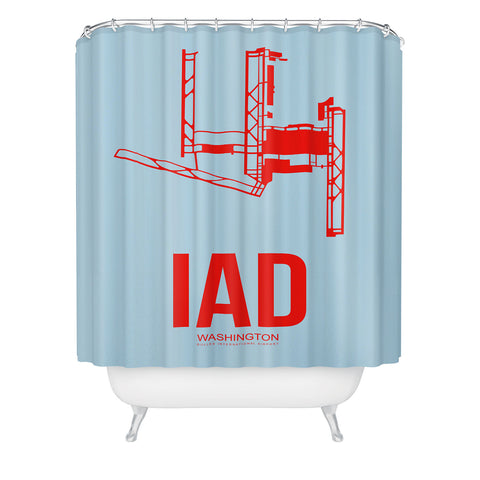 Naxart IAD Washington DC Poster Shower Curtain