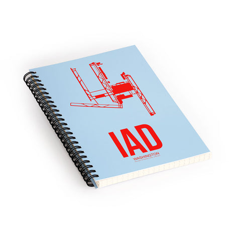 Naxart IAD Washington DC Poster Spiral Notebook