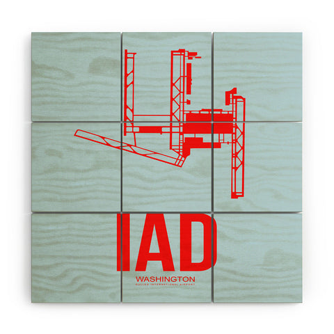 Naxart IAD Washington DC Poster Wood Wall Mural