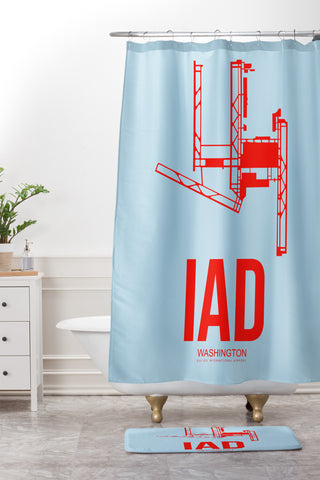 Naxart IAD Washington Poster 2 Shower Curtain And Mat