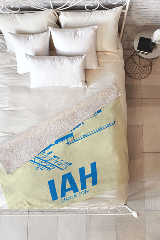 Naxart IAH Houston Poster Fleece Throw Blanket
