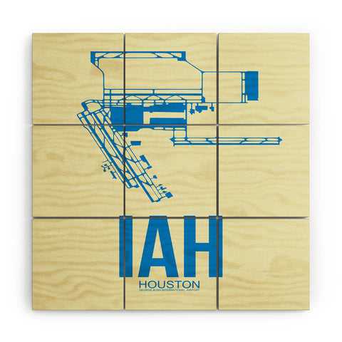 Naxart IAH Houston Poster Wood Wall Mural