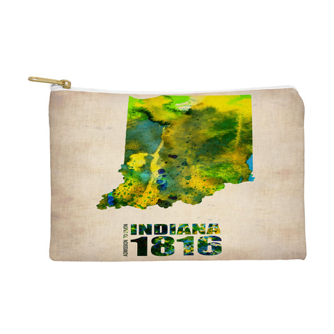 Naxart Indiana Watercolor Map Pouch