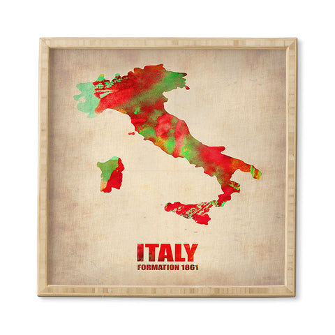 Naxart Italy Watercolor Map Framed Wall Art