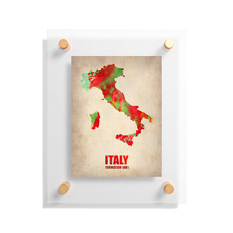 Naxart Italy Watercolor Map Floating Acrylic Print