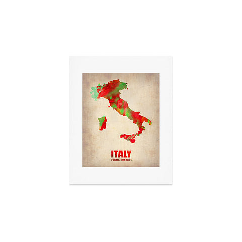 Naxart Italy Watercolor Map Art Print