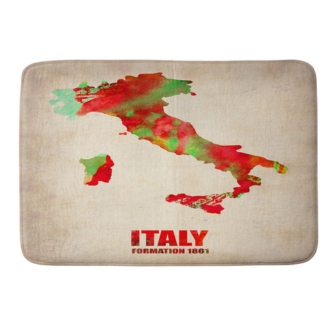 Naxart Italy Watercolor Map Memory Foam Bath Mat