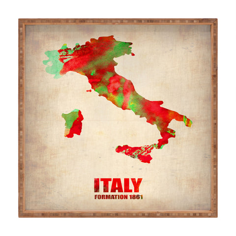 Naxart Italy Watercolor Map Square Tray
