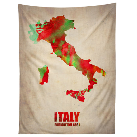 Naxart Italy Watercolor Map Tapestry