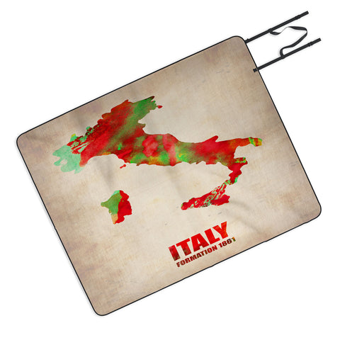 Naxart Italy Watercolor Map Picnic Blanket