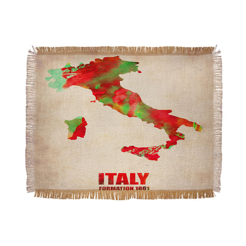 Naxart Italy Watercolor Map Throw Blanket