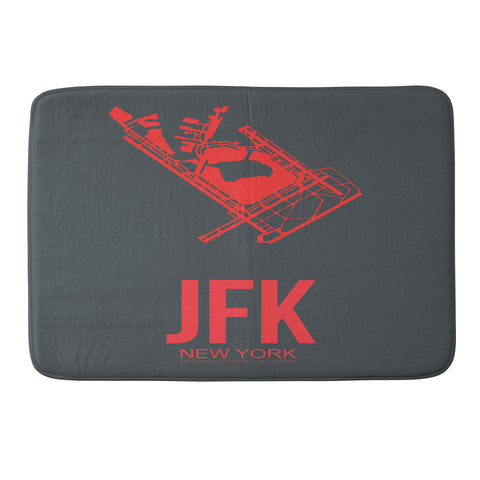 Naxart JFK New York Poster 2 Memory Foam Bath Mat
