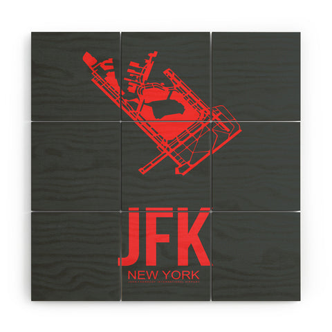 Naxart JFK New York Poster 2 Wood Wall Mural