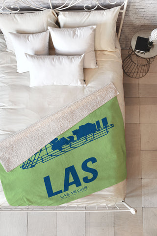 Naxart LAS Las Vegas Poster Fleece Throw Blanket