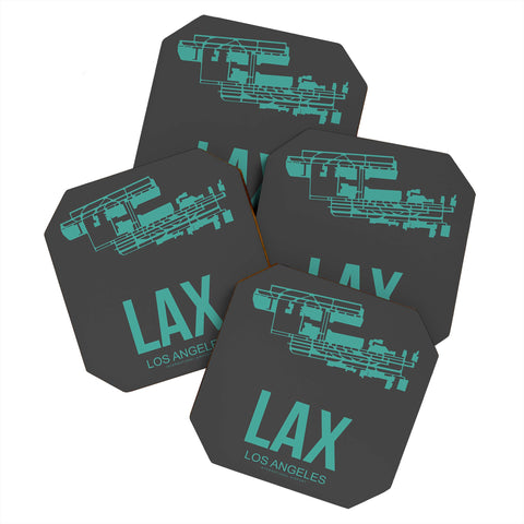 Naxart LAX Los Angeles Poster 2 Coaster Set
