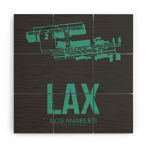 Naxart LAX Los Angeles Poster 2 Wood Wall Mural