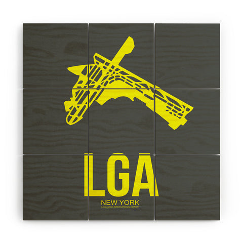 Naxart LGA New York Poster Wood Wall Mural