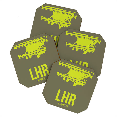 Naxart LHR London Poster 3 Coaster Set