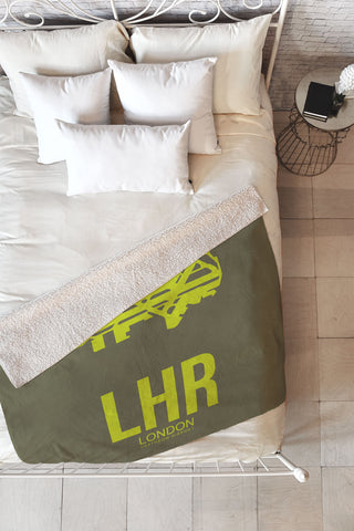 Naxart LHR London Poster 3 Fleece Throw Blanket