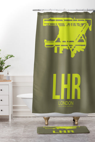 Naxart LHR London Poster 3 Shower Curtain And Mat