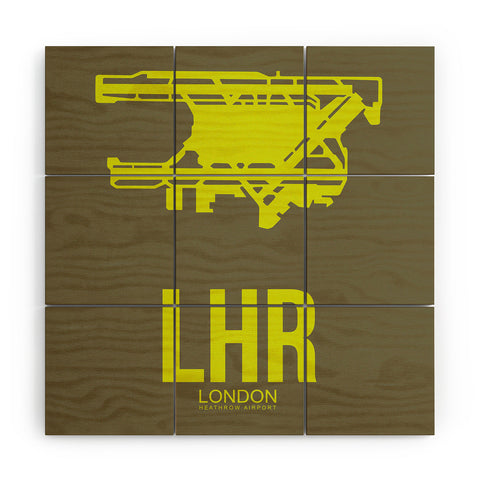 Naxart LHR London Poster 3 Wood Wall Mural
