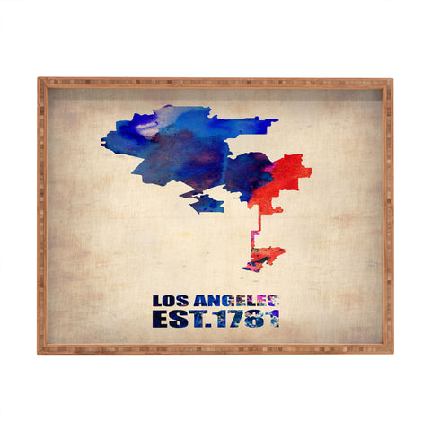 Naxart Los Angeles Watercolor Map 1 Rectangular Tray