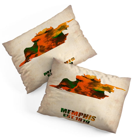 Naxart Memphis Watercolor Map Pillow Shams