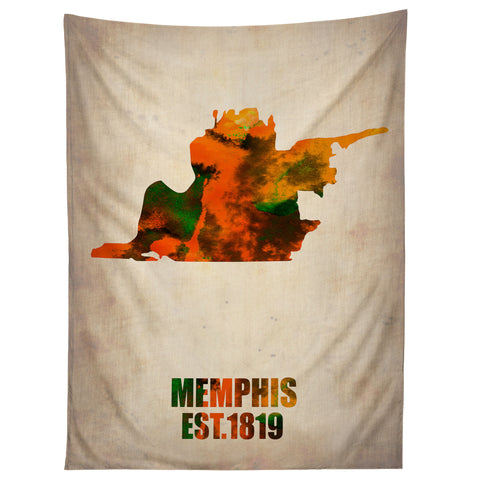 Naxart Memphis Watercolor Map Tapestry