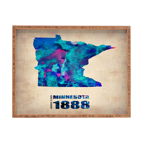 Naxart Minnesota Watercolor Map Rectangular Tray