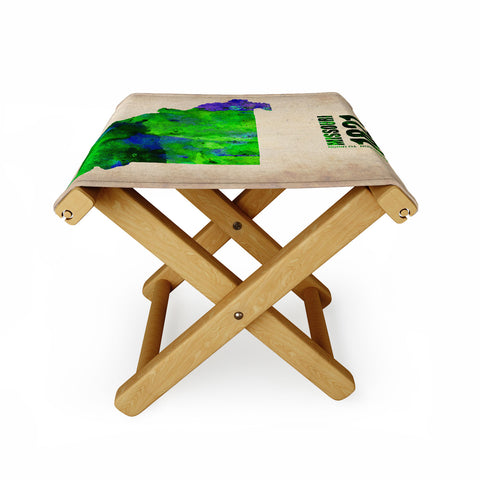Naxart Missouri Watercolor Map Folding Stool
