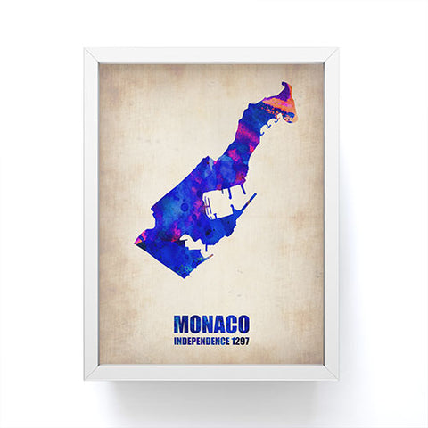 Naxart Monaco Watercolor Poster Framed Mini Art Print